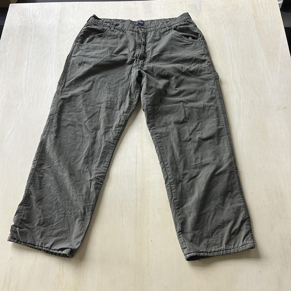 Canyon Creek Pants Mens‎ 38x30 Green Fleece Lined Carpenter Workwear Casual